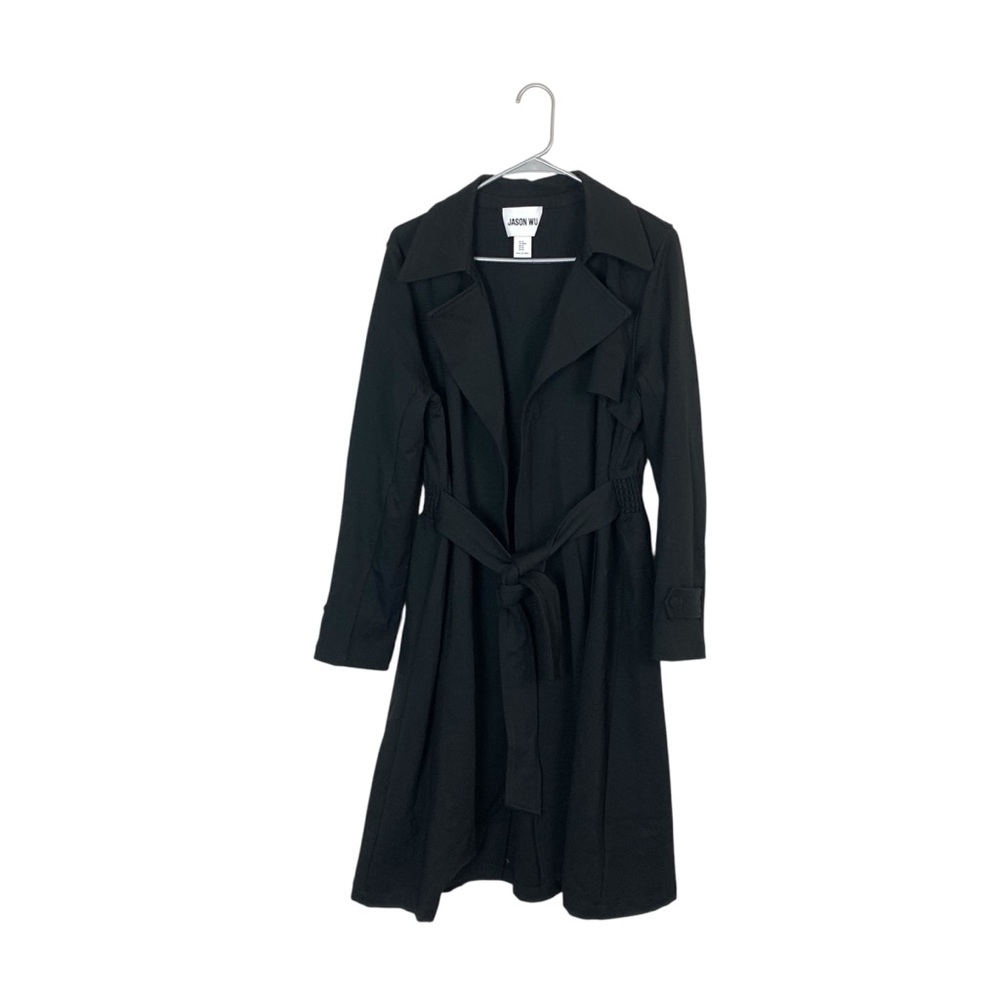 Jason Wu black fabric trench coat classy classic